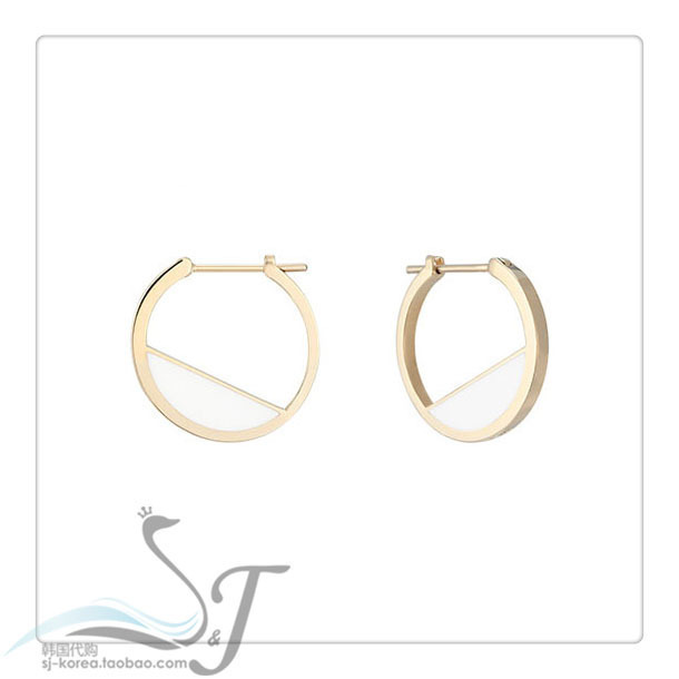 韩剧好运罗曼史黄静茵同款正品韩国代购925银圆环耳环银饰耳饰