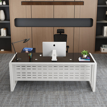0J电脑桌台式家用桌现代简约办公桌老板桌钢化玻璃时尚大尺寸单人