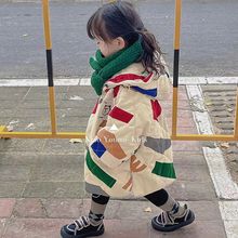 韩版儿童棉衣秋冬男女炸街韩版几何图案棉服外套宝宝保暖棉袄