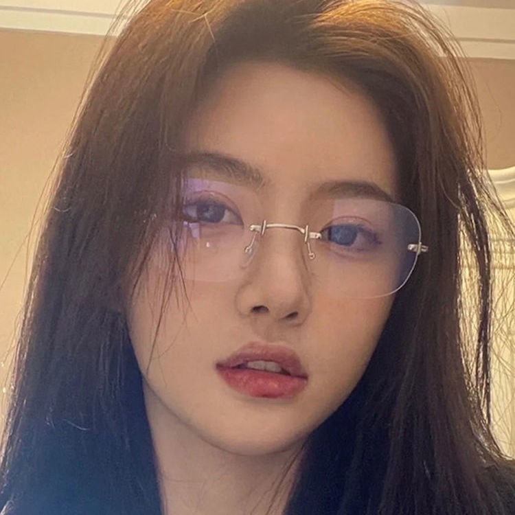 高启兰无框眼镜女近视有度数素颜神器高颜值韩版防蓝光辐射平光跨