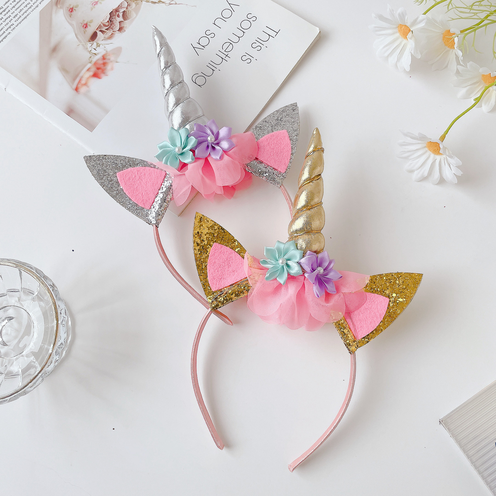 Cross-Border Hot Children's Day Headband Unicorn Cute Convex Skirt Headband Festival Stage Performance Garland Hair Accessories