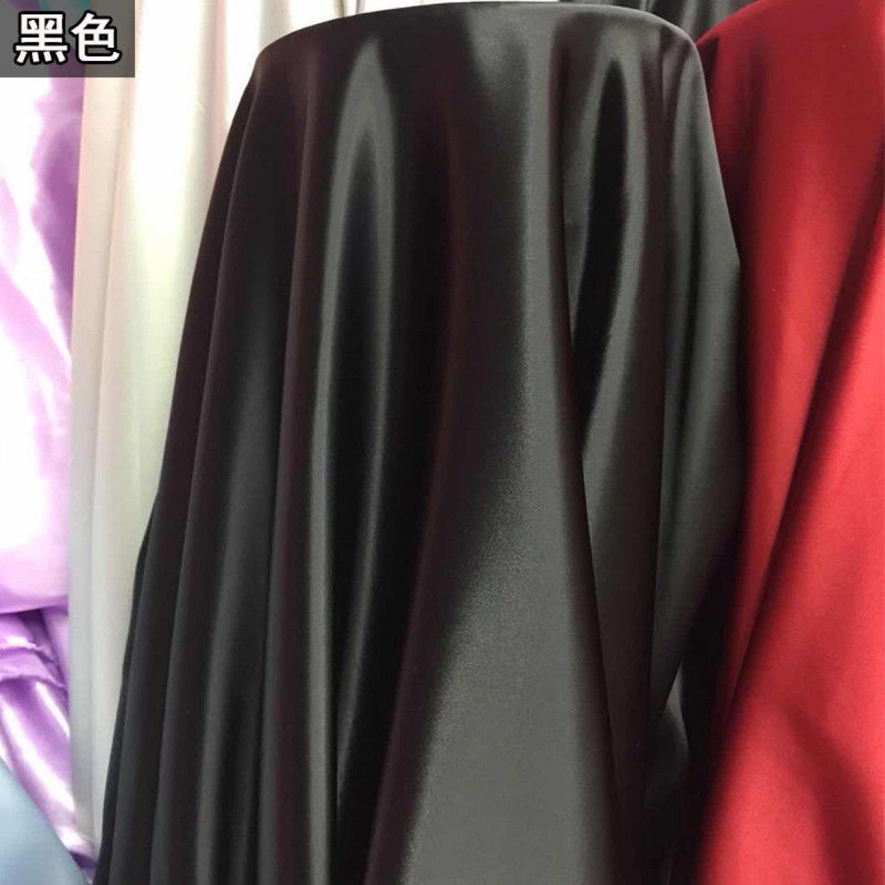 高档加密韩国缎面料婚纱礼服纯色绸缎布料仿真丝缎面旗袍汉服衬衣