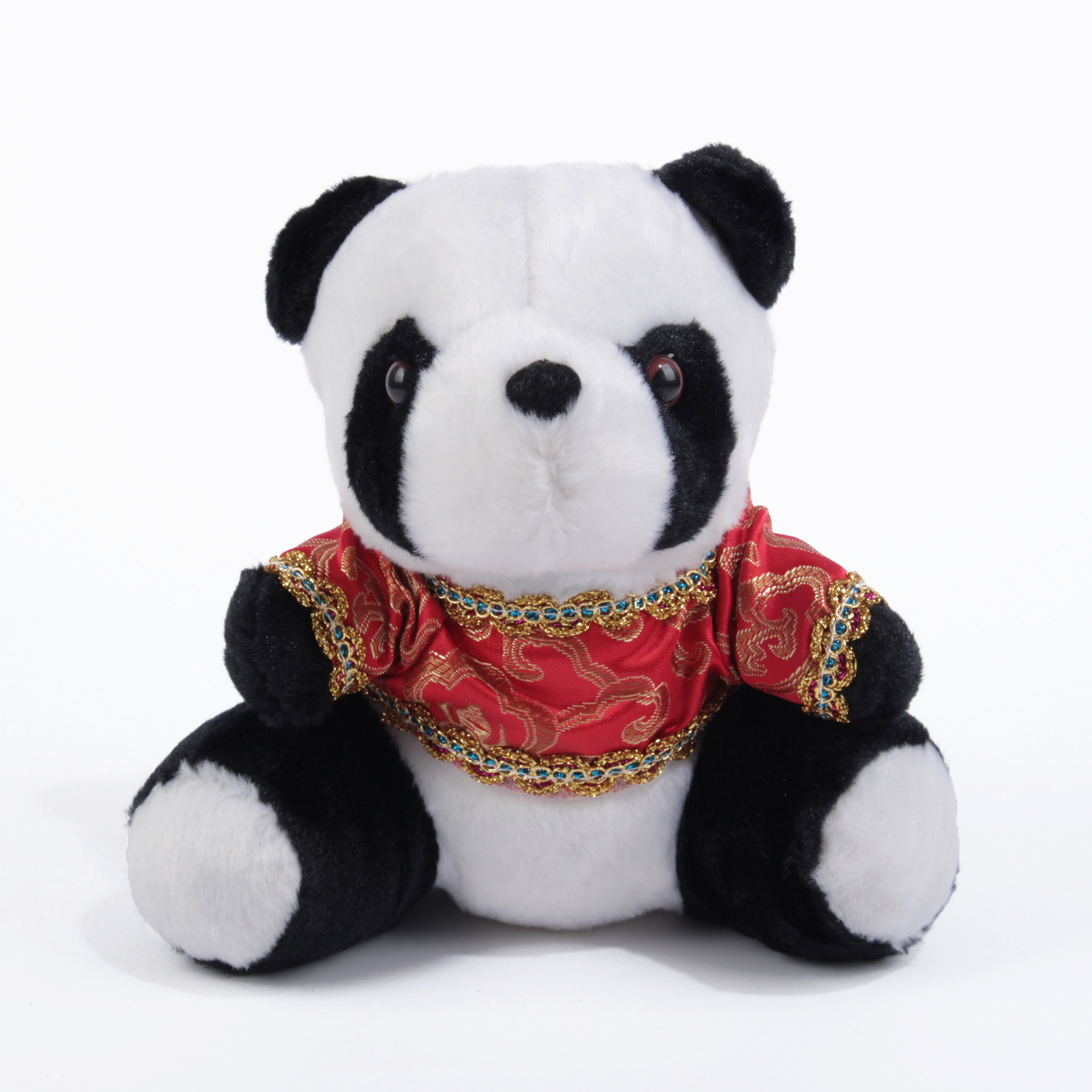 穿衣熊猫公仔厂家批发创意中国元素毛绒玩具唐装复古熊猫公仔挂件