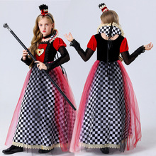 万圣节服装cosplay红皇后公主裙六一儿童节表演服豪华女王礼服裙
