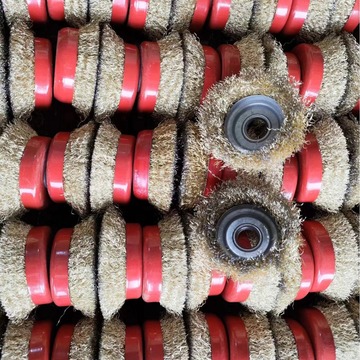 除锈轮钢丝轮抛光轮打磨轮刺轮红碗16孔钢丝轮钢丝刷 100 125型