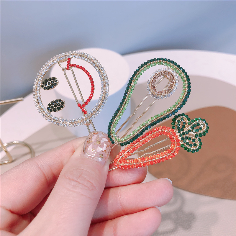 春款头饰品发饰边夹 卡通水果系青蛙夹女刘海边夹女学生发饰