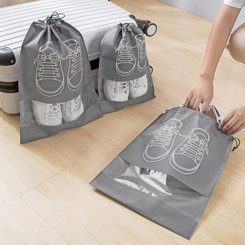 Non-Woven Shoes Buggy Bag Drawstring Bag Household Travel Pack Shoes Buggy Bag Dustproof Eco-friendly Bag Drawstring Shoe Bag