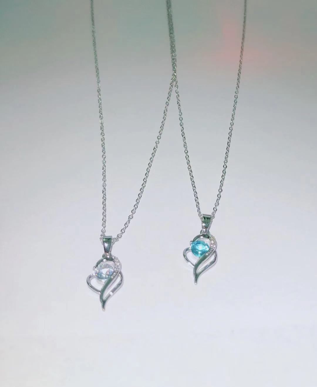 新款永恒之心锁骨链项链女轻奢小众爱心吊坠情侣高级礼物送女友