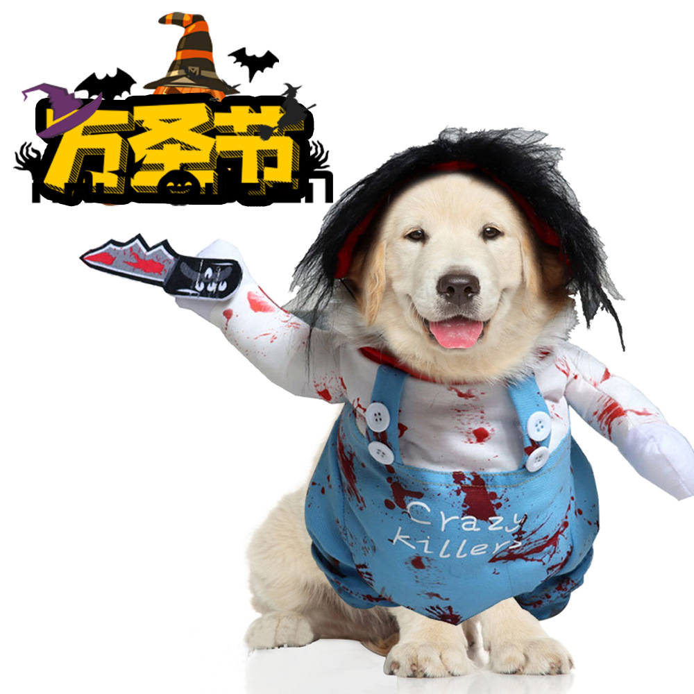 New Style Pet Bloody Doll Pet Costume Dog Supplies Costume Cospaly Halloween Cat Clothes