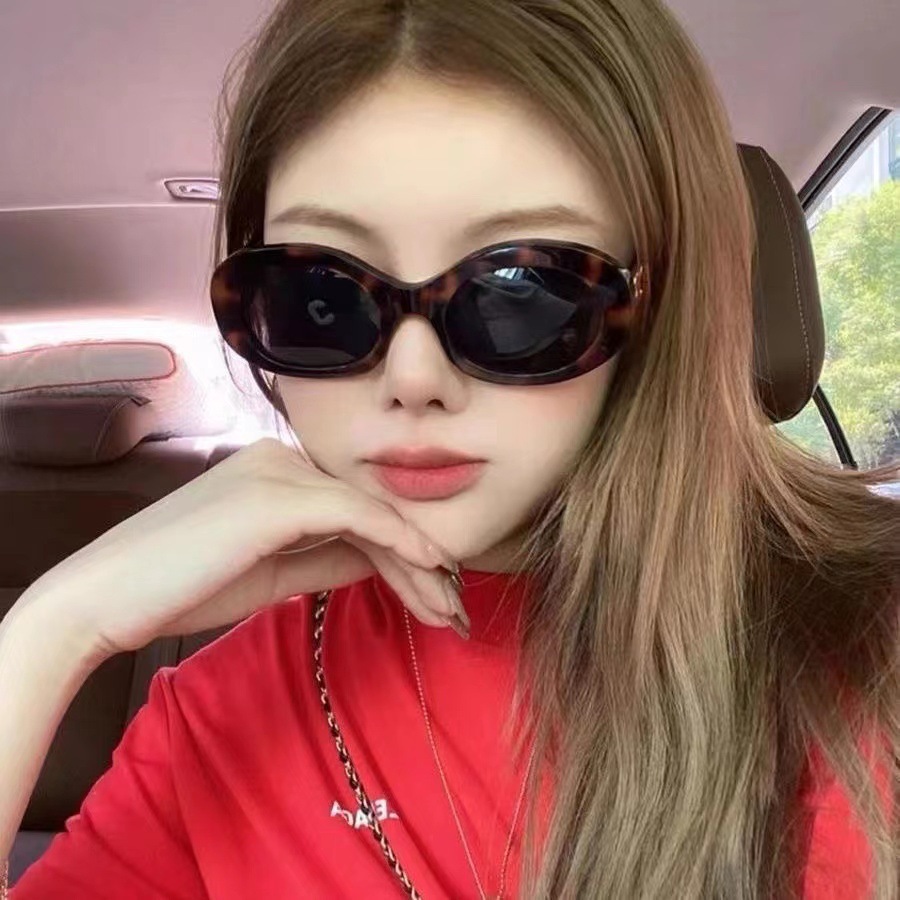 Oval Vintage Sunglasses Female 2022 New European and American Hot Girl Concave Shape Sunglasses High Sense Ins Street Shot Internet Celebrity