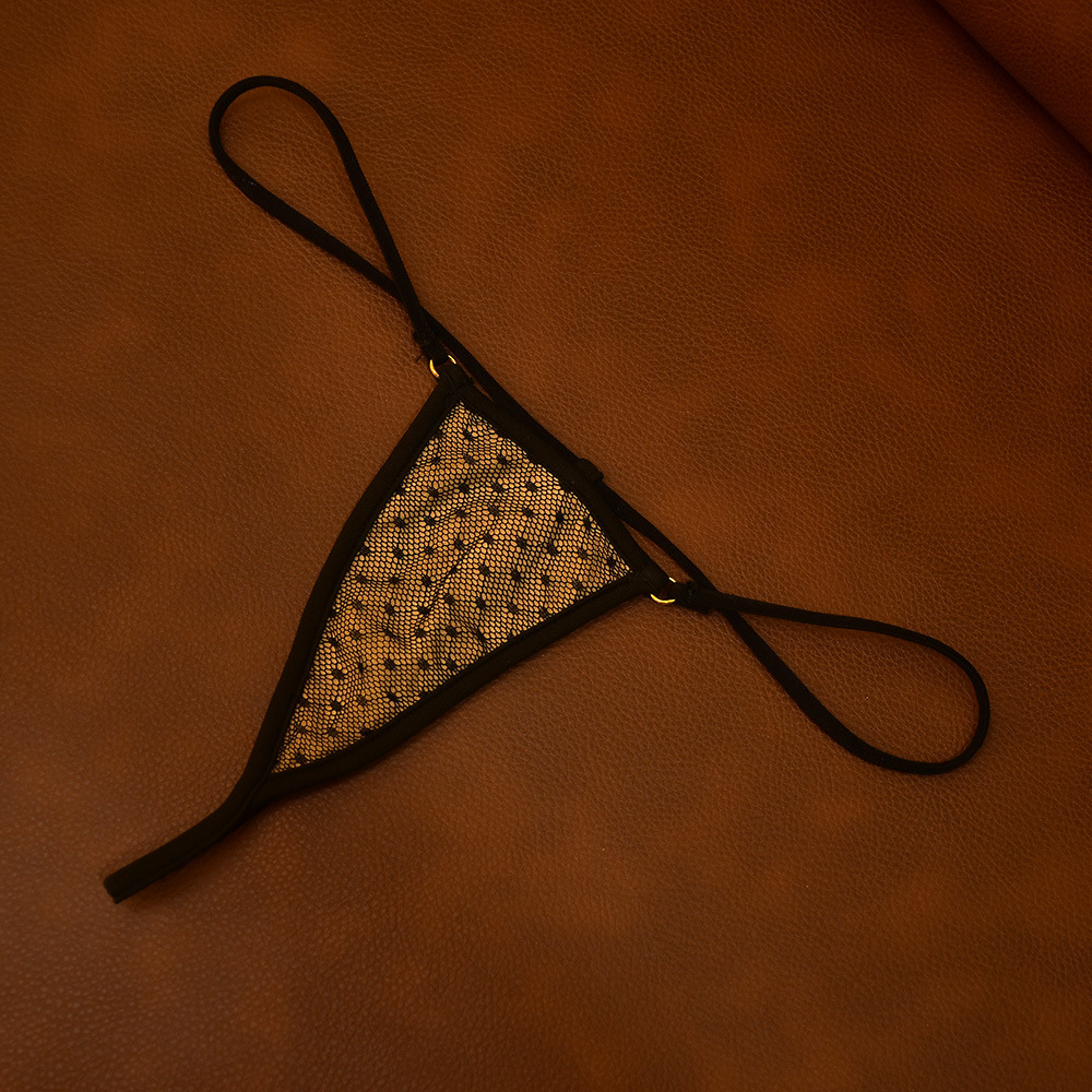 性感丁字裤女士低腰欧美情趣诱惑一根绳成人t字内裤蕾丝点点棉里