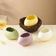 创意小号鸟巢窝装饰品甜品碗鸡蛋壳鸵鸟蛋造型陶瓷碗烧烤餐厅餐具