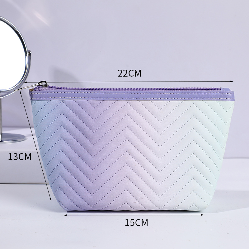 New Large Capacity Gradient Storage Cosmetic Bag Wholesale Color Hexagonal Storage Bag Travel Portable Zipper Bag