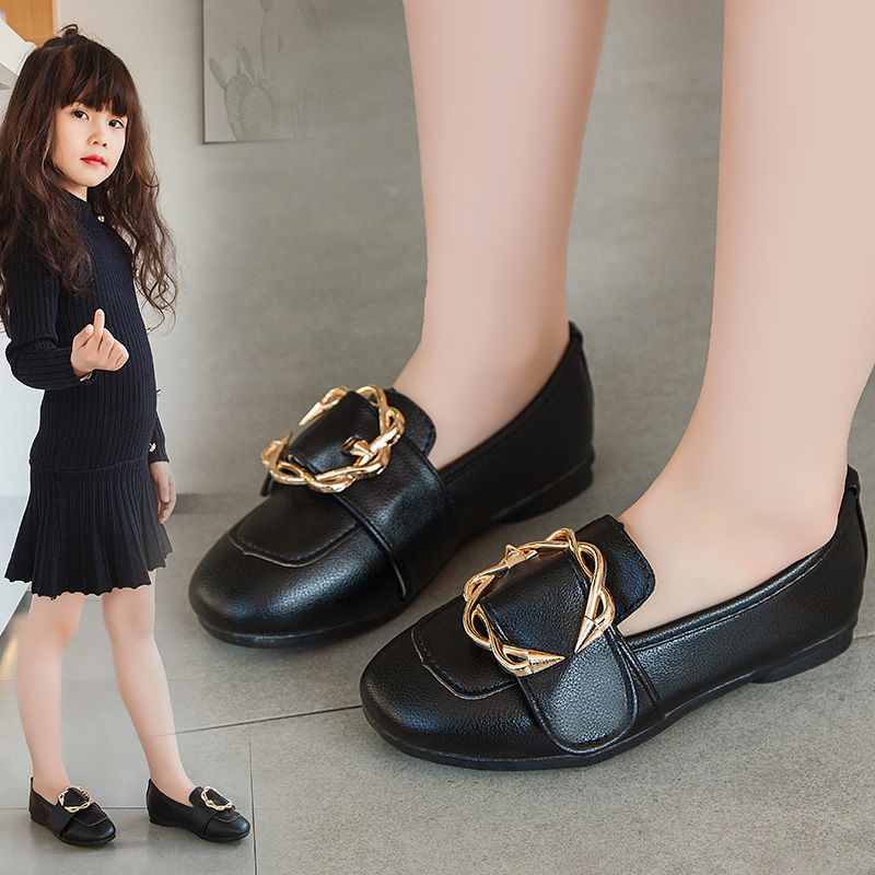 女童黑皮鞋公主鞋小女孩鞋子季儿童女单鞋演出鞋黑色童鞋中大童