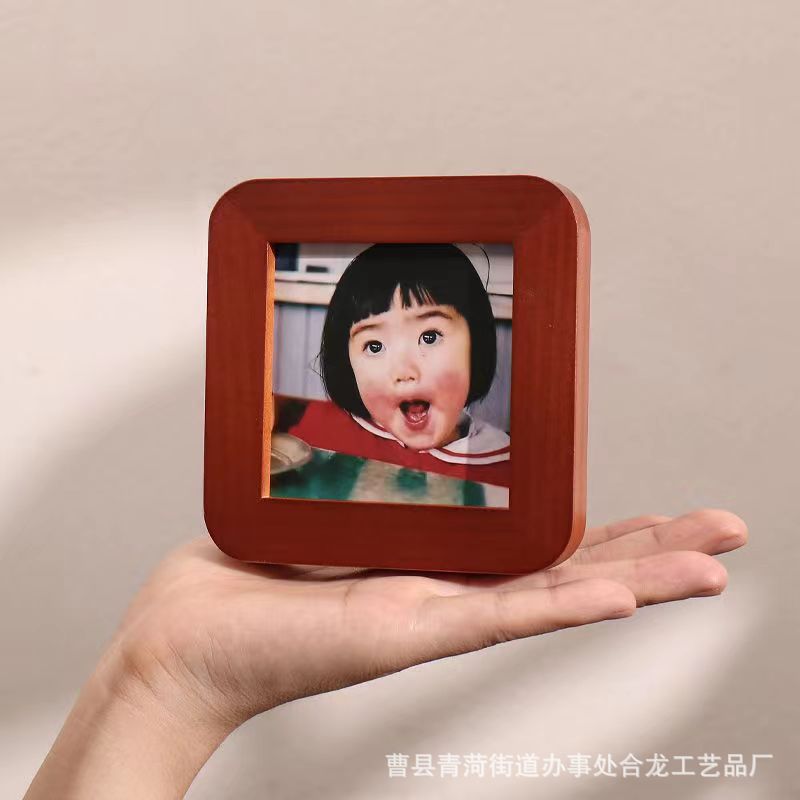 Small Photo Frame 2-Inch Decoration Desktop Square Photo Washing Couple Children Cardboard Niche High-Grade Decoration Platform Manufacturer