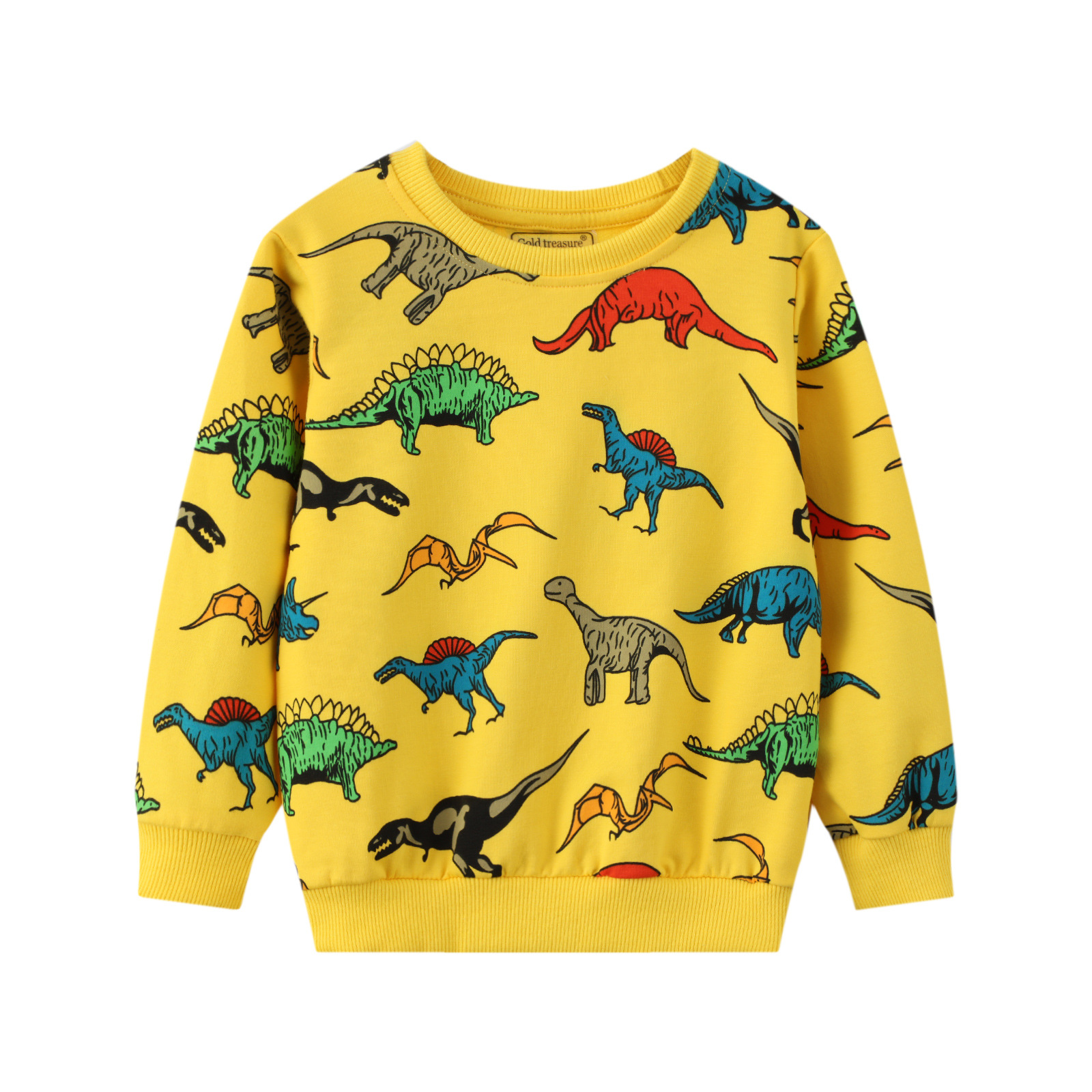 2021跨境专供外贸欧美新款印花童装秋冬款儿童卫衣针织长袖