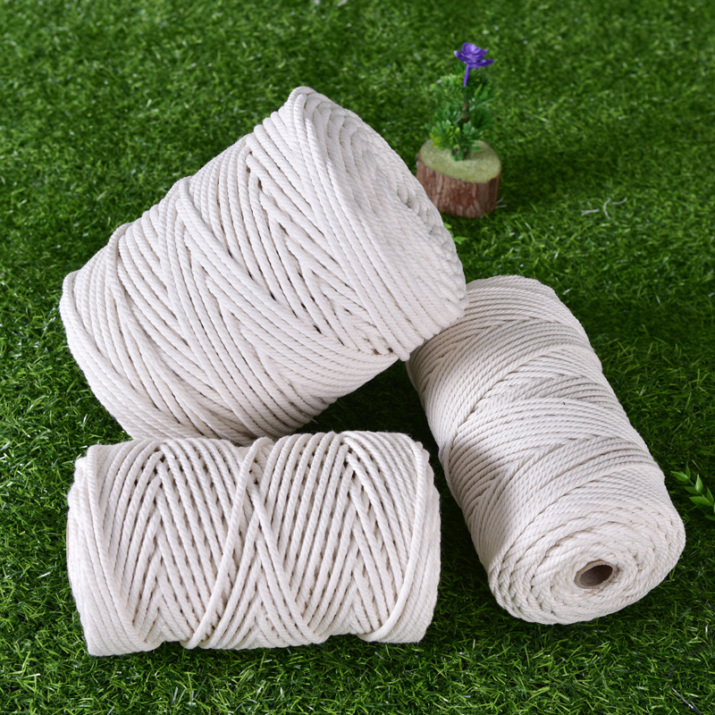 Wholesale Cotton Cord DIY Hand-Woven Thick Cotton Thread Binding Rope White Cotton String Woven Tapestry Decorative Rope