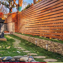 防腐木栅栏花园围栏别墅庭院护栏户外碳化木围墙板栏杆实木栅栏门