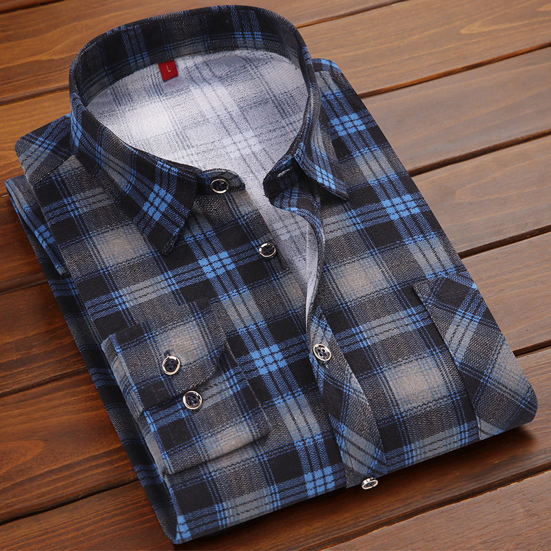 Men's Long Sleeve Large Size Plaid Shirt Spring and Autumn New Fashion Casual Trendy Men's Clothing Jacket