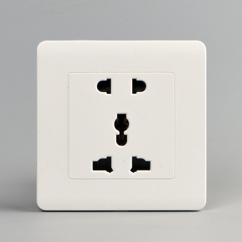 厂家批发86型英式五孔插座面板暗装墙壁二三插三孔 二孔