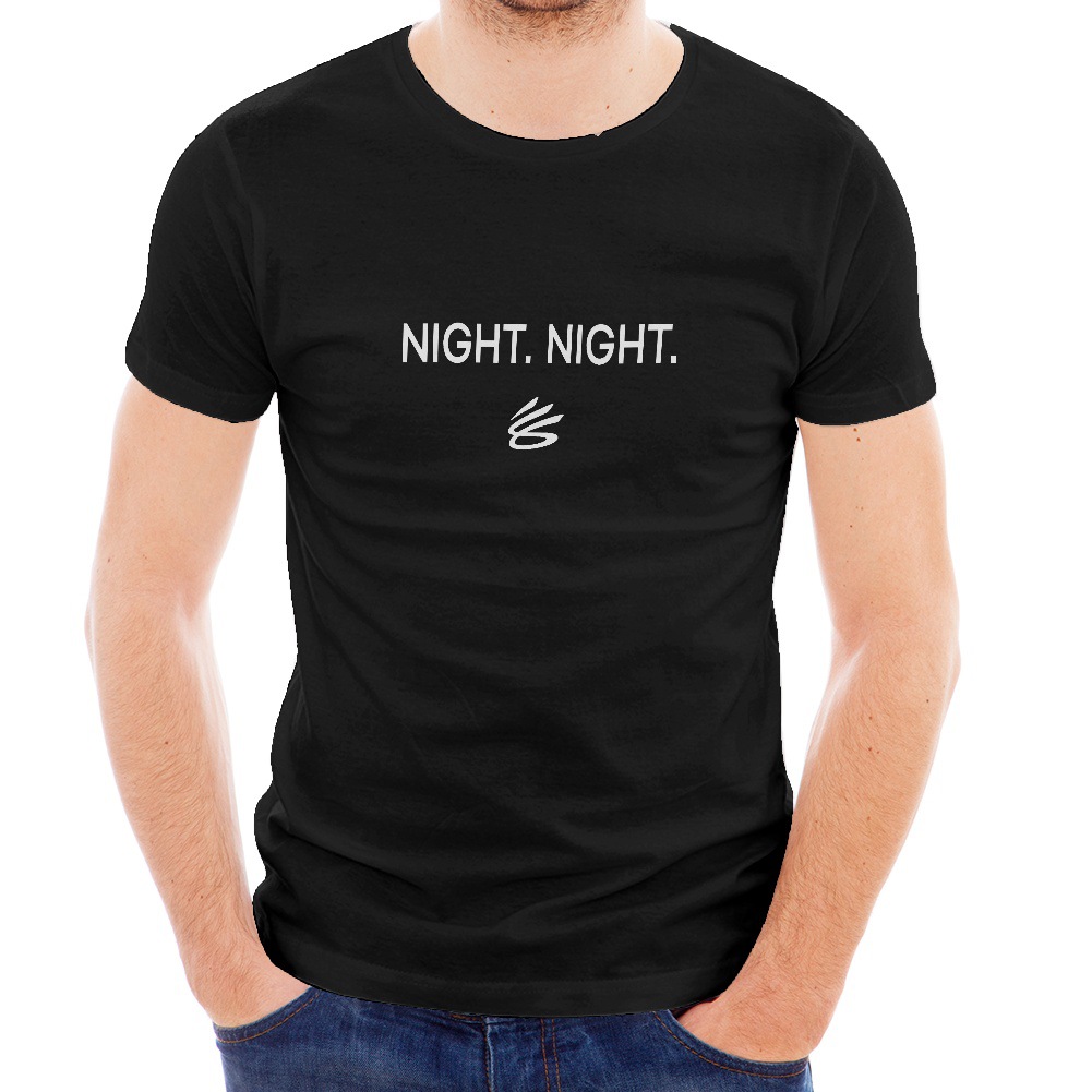 nba金州勇士斯蒂芬·库里套头上衣t恤curry night图案6xl圆领短袖