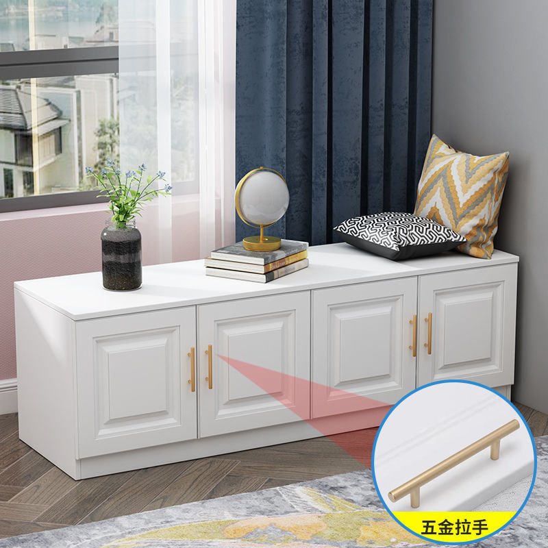 欧式飘窗柜长条实木矮柜被柜自由组合柜阳台落地柜窗边柜子可制