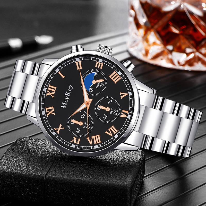 New Mcykcy Brand Watch Men's Non-Mechanical Watch Men's Watch Source Watch Wholesale Steel Belt Business Men's Watch
