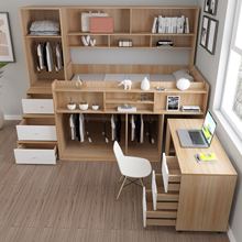 B&儿童床半高床书桌衣柜一体多功能组合床套装卧室小户型省空间储
