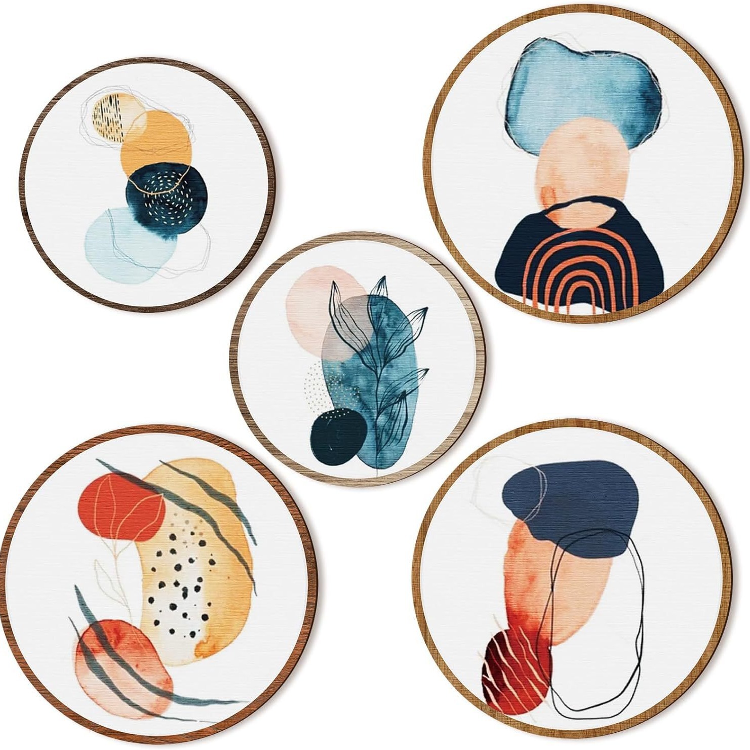 新款现货波西米亚风墙壁艺术装饰壁挂5件套房间装饰圆形民宿装饰