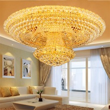 欧式豪华圆形大气金色客厅大厅餐厅水晶吸顶灯高档奢华酒店灯具
