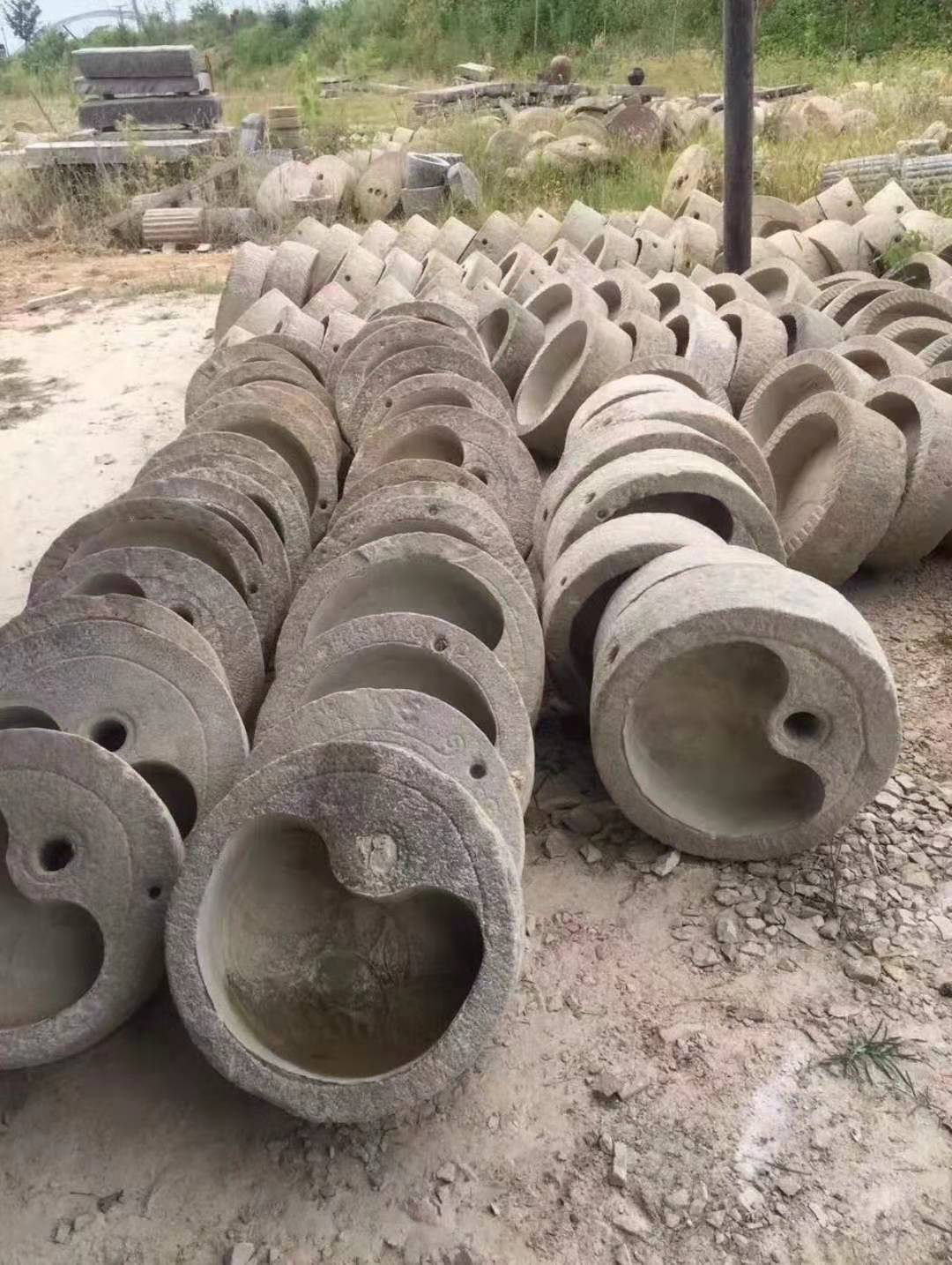 湖北老石滚出售乡村老石滚价格厂家定制刻字老石滚磨盘水盆批发