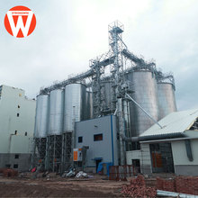 定制大型钢板仓应用于饲料厂 存储小麦 玉米 水稻 粮食筒仓