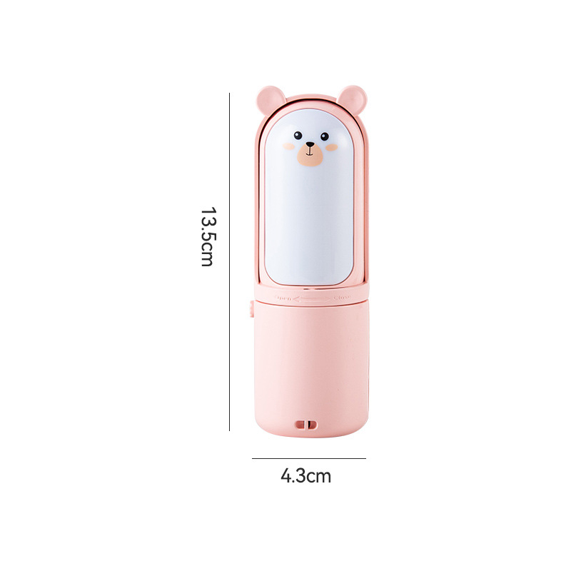 Mini Handheld Fan Bear Folding Rotatable Night Light Handheld Fan Travel Portable Rechargeable Fan