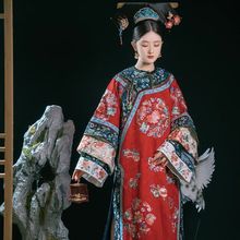 南雅集  年轻贵妃清代女装清朝氅衣旗装旗女印花中国风宫廷风汉服