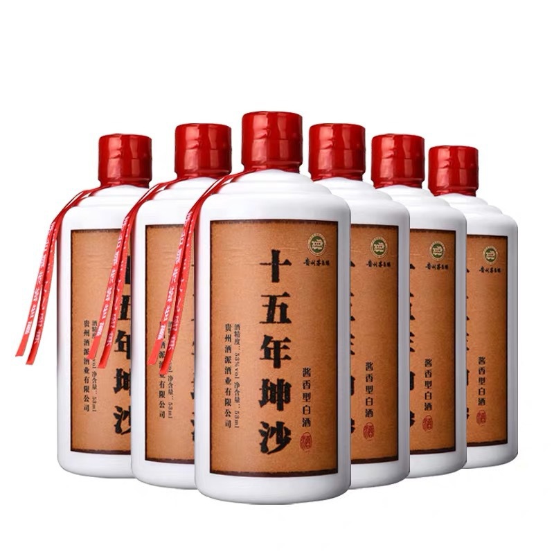 贵州茅台镇53度窖藏高粱酒十五年坤沙纯粮食酱香型白酒整箱批发