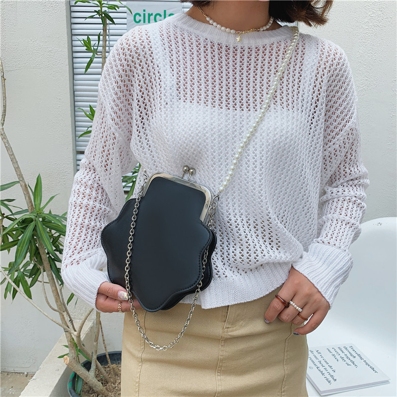 Shoulder Crossbody Western Style Underarm Bag Pearl Pouch Women's Bag 2021 Summer New Cloud Bag Chain Clip Bag