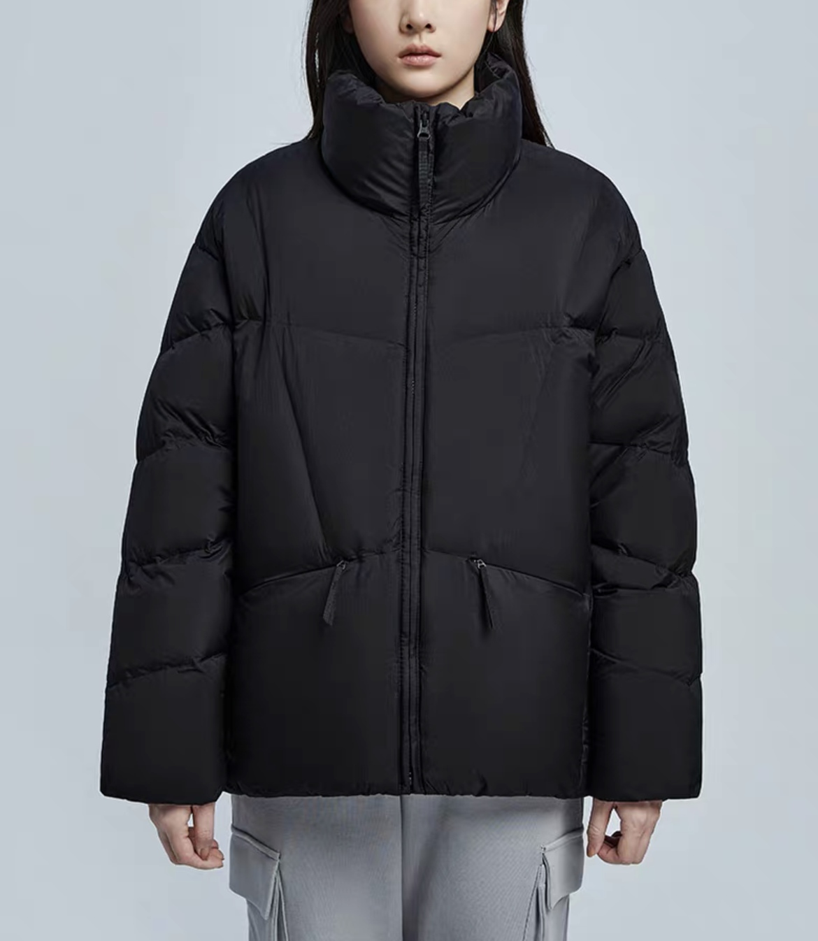 600蓬松度鹅绒户外立领羽绒服外套女