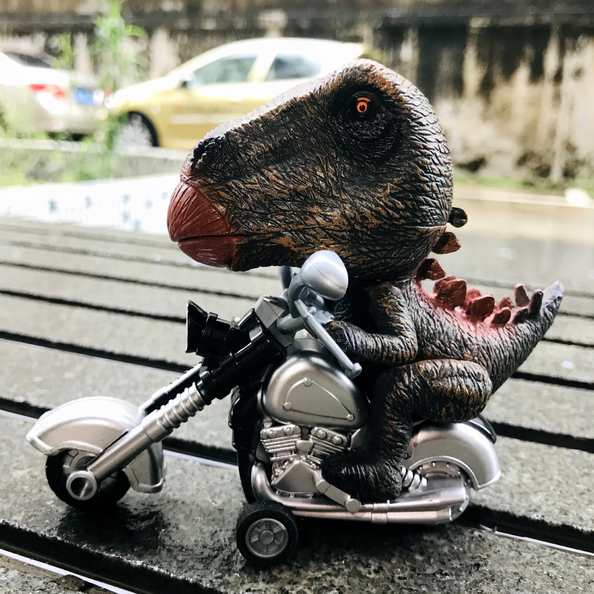 包邮跨境恐龙模型惯性摩托车玩具抖音网红同款男孩玩具车汽车批发