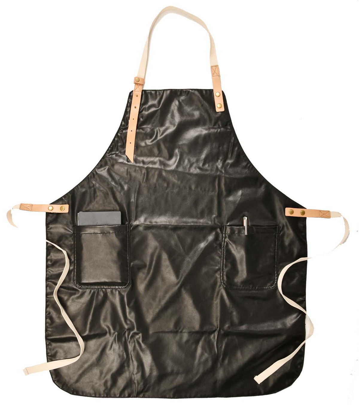 皮革pu围裙肩带真皮女软皮防水防油男士高档围腰厨房做饭厨师工作