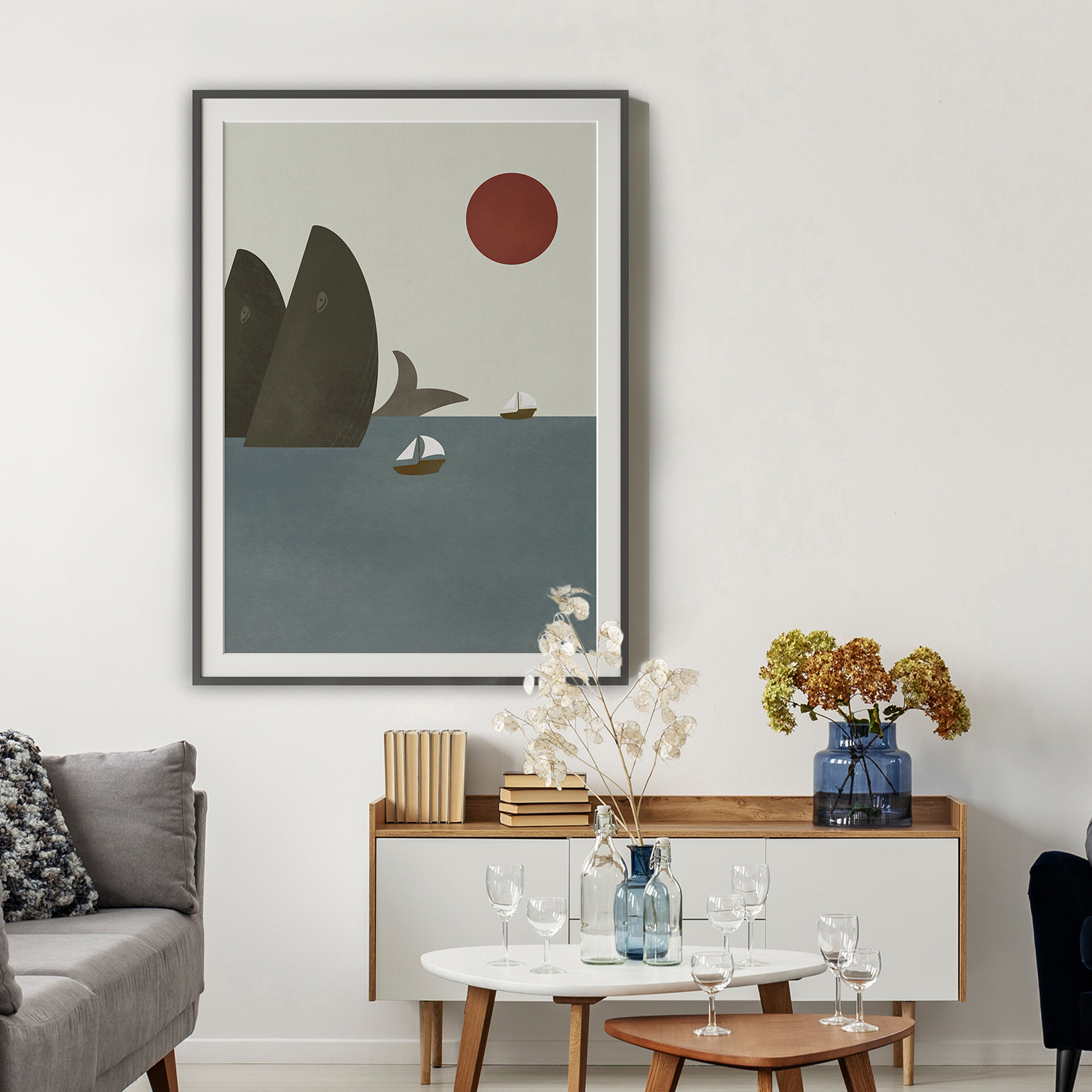 几米家  北欧客厅装饰画卧室抽象挂画绿植文艺沙发背景墙壁小清新