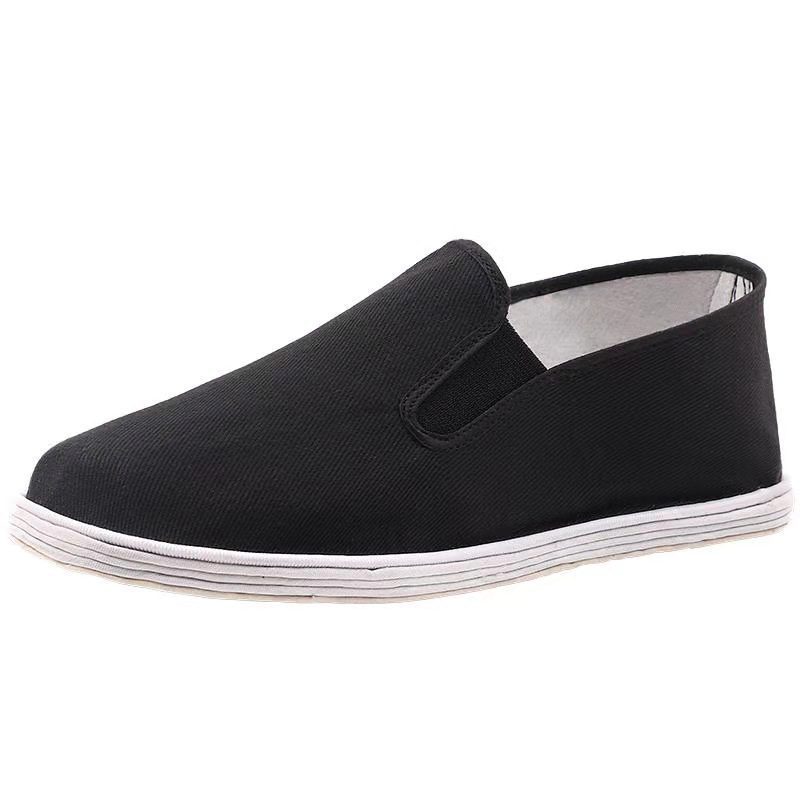 Old Beijing Handmade Pure Cloth Shoes Thick Soft Soled Strong Cloth Soles Home Casual Shoes Slip-on Men's Breathable Shoes