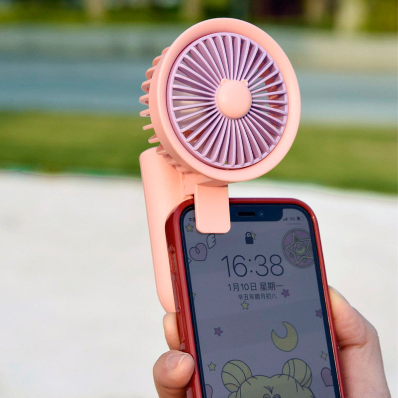 雅色厂兔子手机夹子便携风扇手持二档可调电风扇usb充电迷你电扇