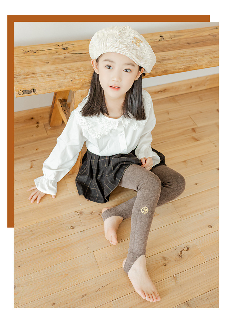 女宝宝加绒打底裤外穿小中童连袜踩脚连裤袜子秋冬季加厚连脚女童