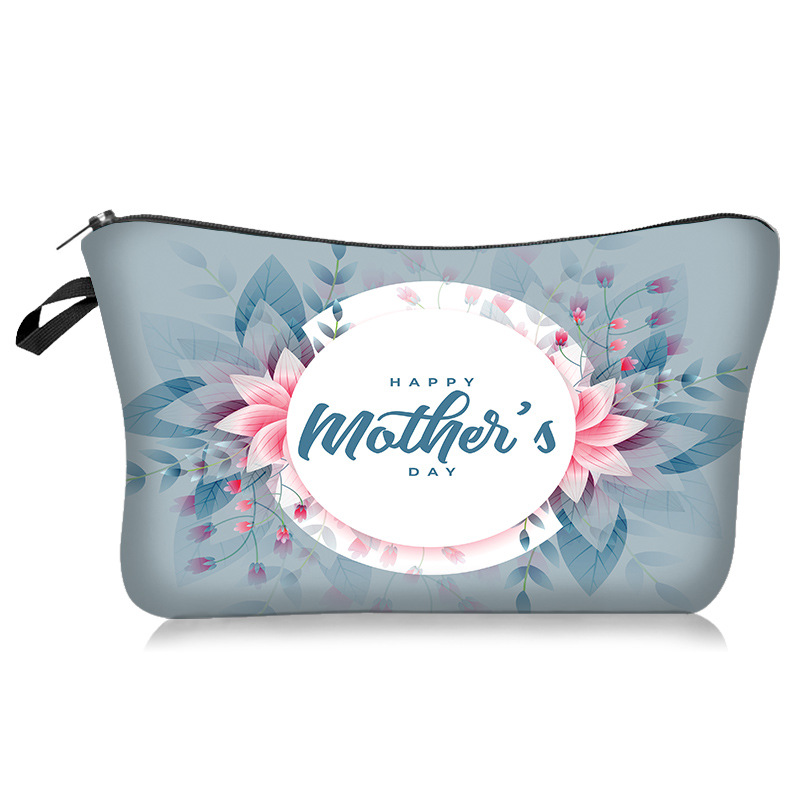 Cross-Border New Arrival Mother's Day Series Cosmetic Bag Handheld Storage Wash Bag Lazy Portable Travel Bag