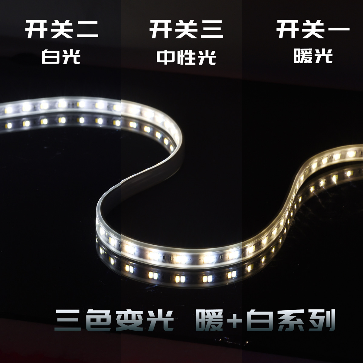 LED Light Strip 5730 High Voltage SMD 220V Ceiling Violet 120 Beads Variable Light with Three Colors Ambience Light Strip