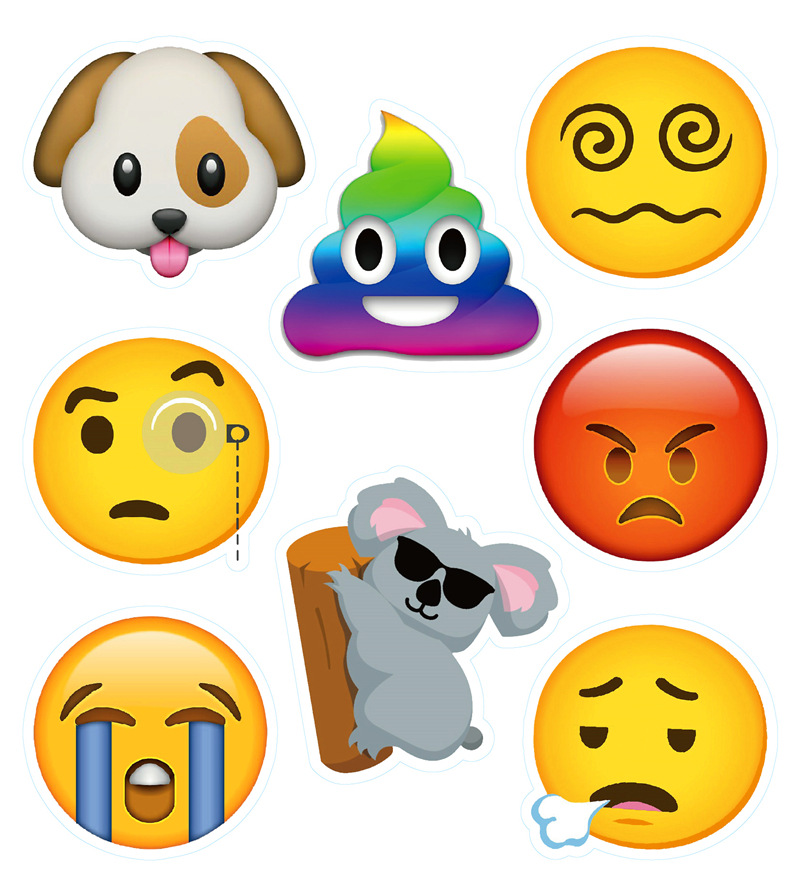 50-100张emoji笑脸表情贴纸手账笔记本汽车文具贴画拉杆箱贴