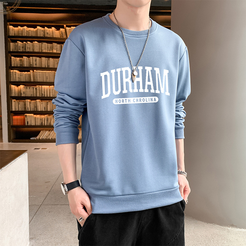 2023 Autumn and Winter New Brushed Hoody Men's Clothing Trendy Men Sweatshirt Long Sleeve T-shirt Versatile Casual round Neck Pullover