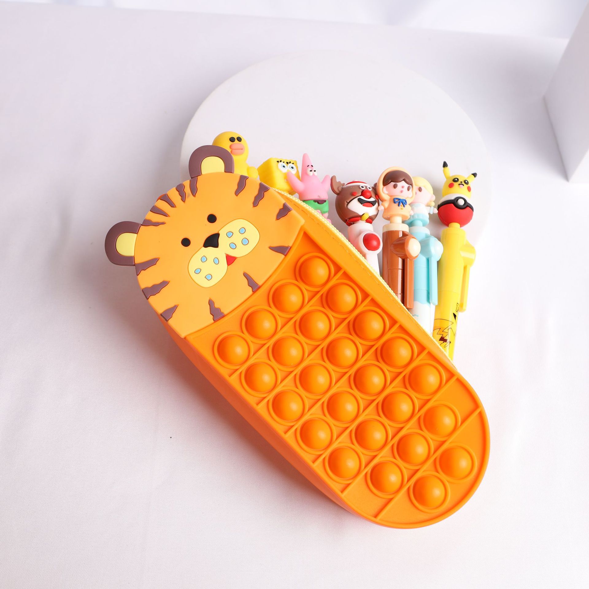 Student Stationery Pack Silicone Pencil Case Beauty Storage Bag Outdoor Travel Leisure Carrying Buggy Bag Cute Cartoon