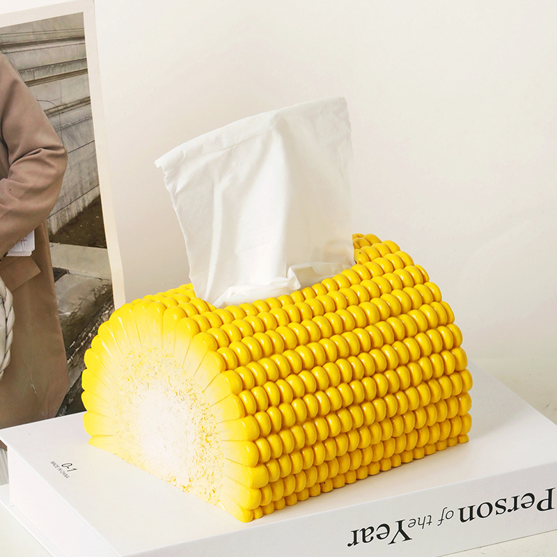 创意现代简约新中式可爱玉米纸巾盒云朵抽纸盒客厅装饰多功能摆件