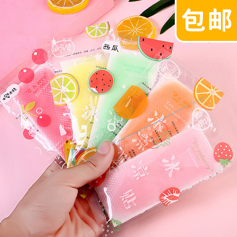 水果冰凉贴卡通军训防暑降温贴退热贴去热清凉贴开车提神冰贴批发
